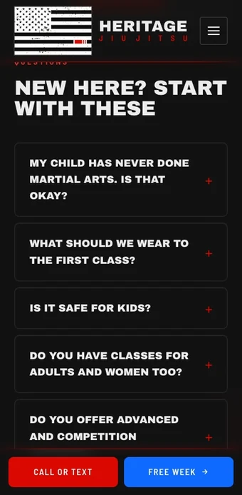 The same questions on a phone: two answers open and then close